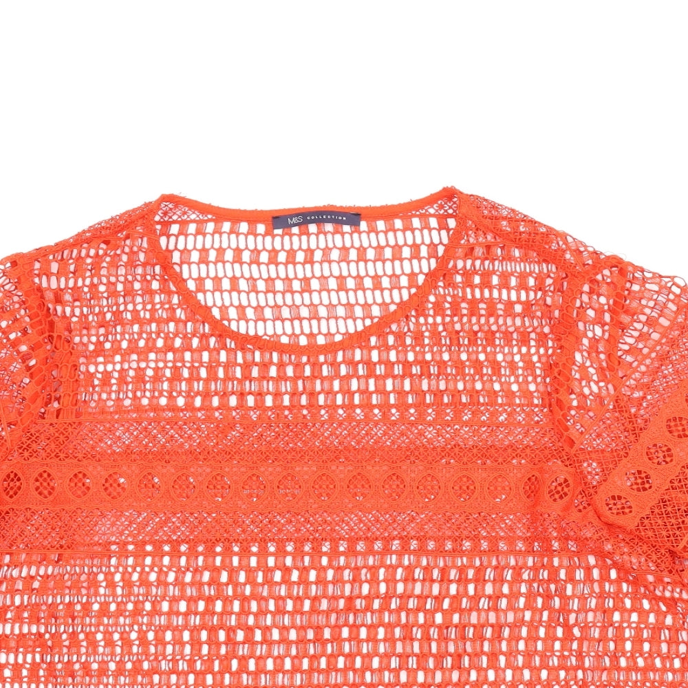 Womens UK Size L M&S Red Basic Blouse