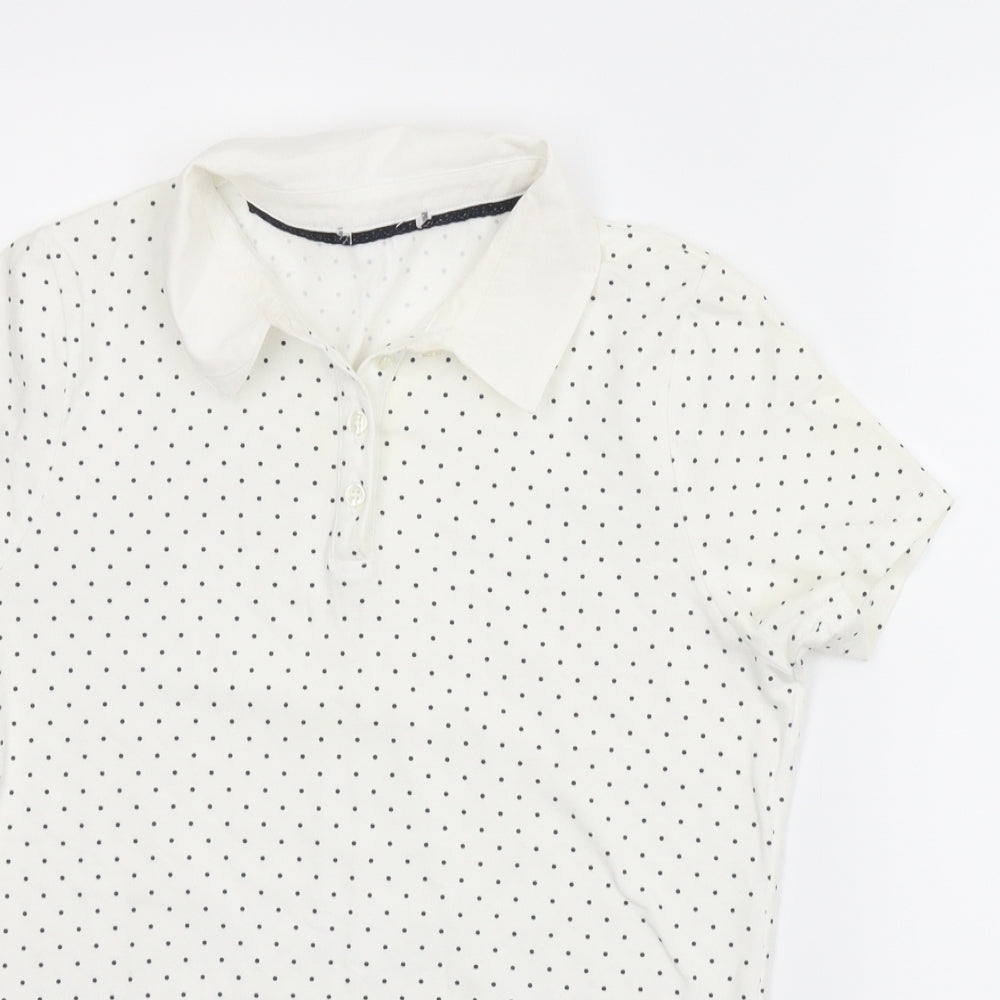Womens UK Size S Preworn White Basic T-Shirt