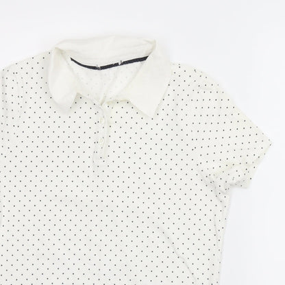 Womens UK Size S Preworn White Basic T-Shirt