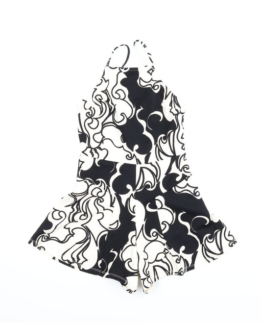 Topshop Womens White Floral  Romper One-Piece Size 8