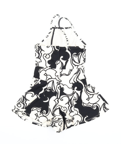 Topshop Womens White Floral  Romper One-Piece Size 8