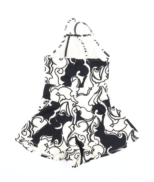 Topshop Womens White Floral  Romper One-Piece Size 8