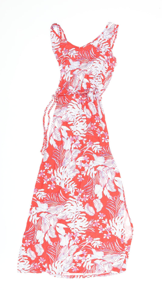 George Womens Red Floral  Maxi  Size XS