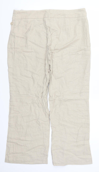 Womens UK Size 16 Marks and Spencer Regular Fit  Beige Trousers