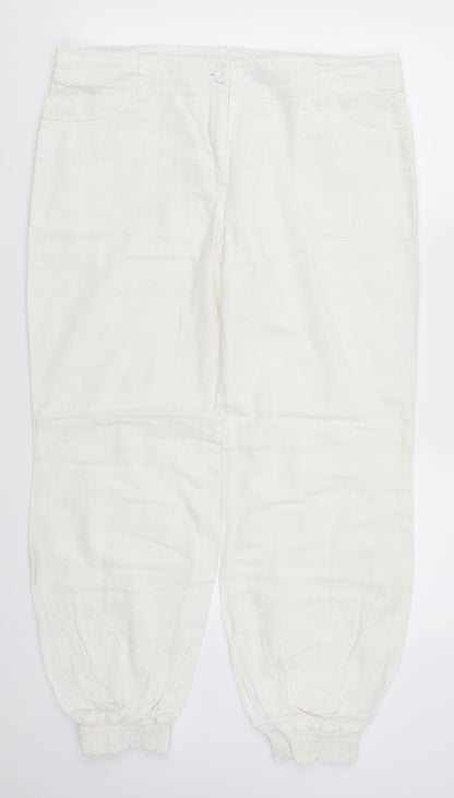 Womens UK Size 14 NEXT Regular Fit  White Trousers
