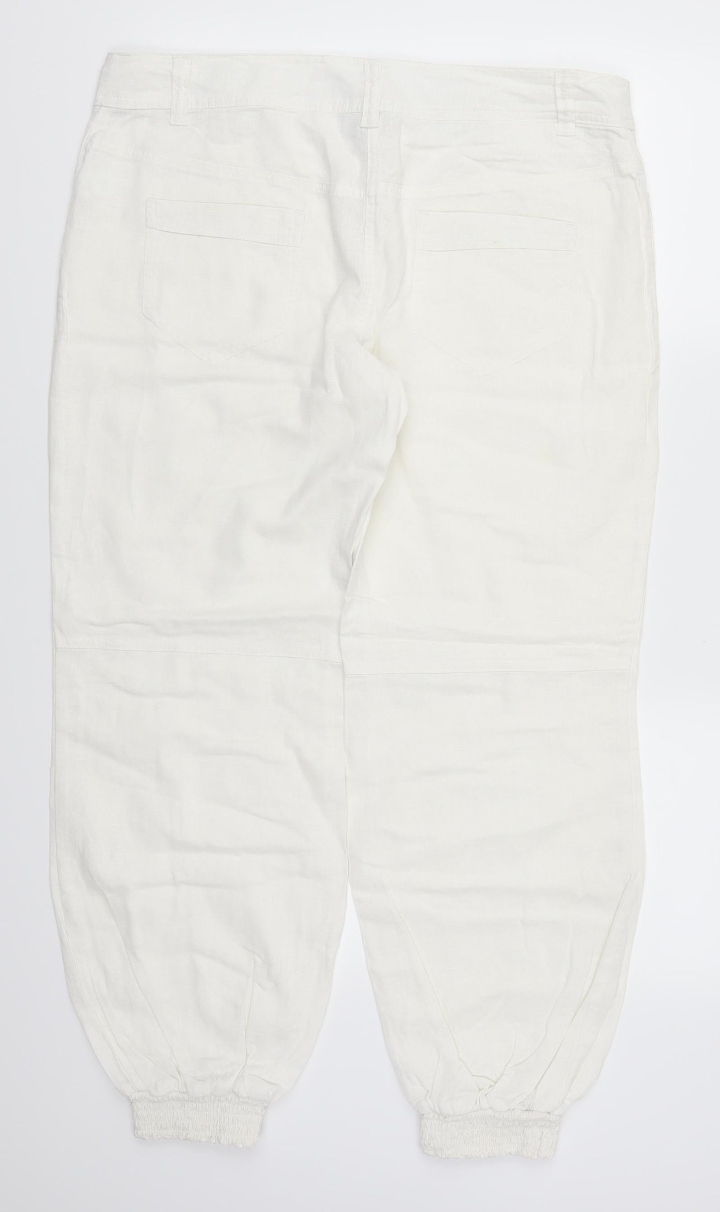 Womens UK Size 14 NEXT Regular Fit  White Trousers