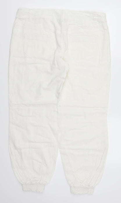 Womens UK Size 14 NEXT Regular Fit  White Trousers