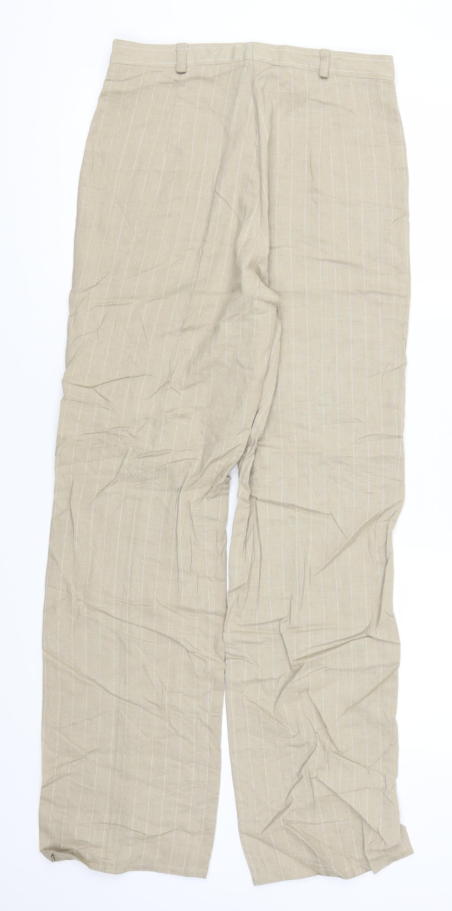 Konczar Womens Beige Striped  Trousers  Size 28 in L29 in