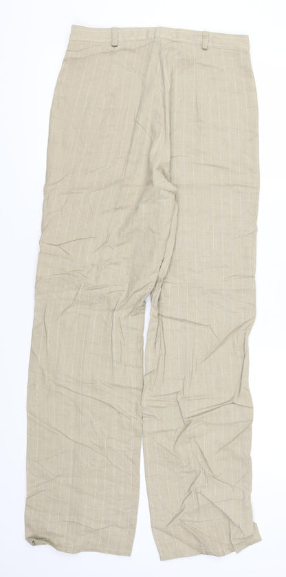 Konczar Womens Beige Striped  Trousers  Size 28 in L29 in