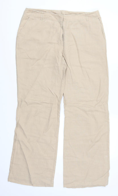 Womens UK Size 14 NEXT Regular Fit  Beige Trousers