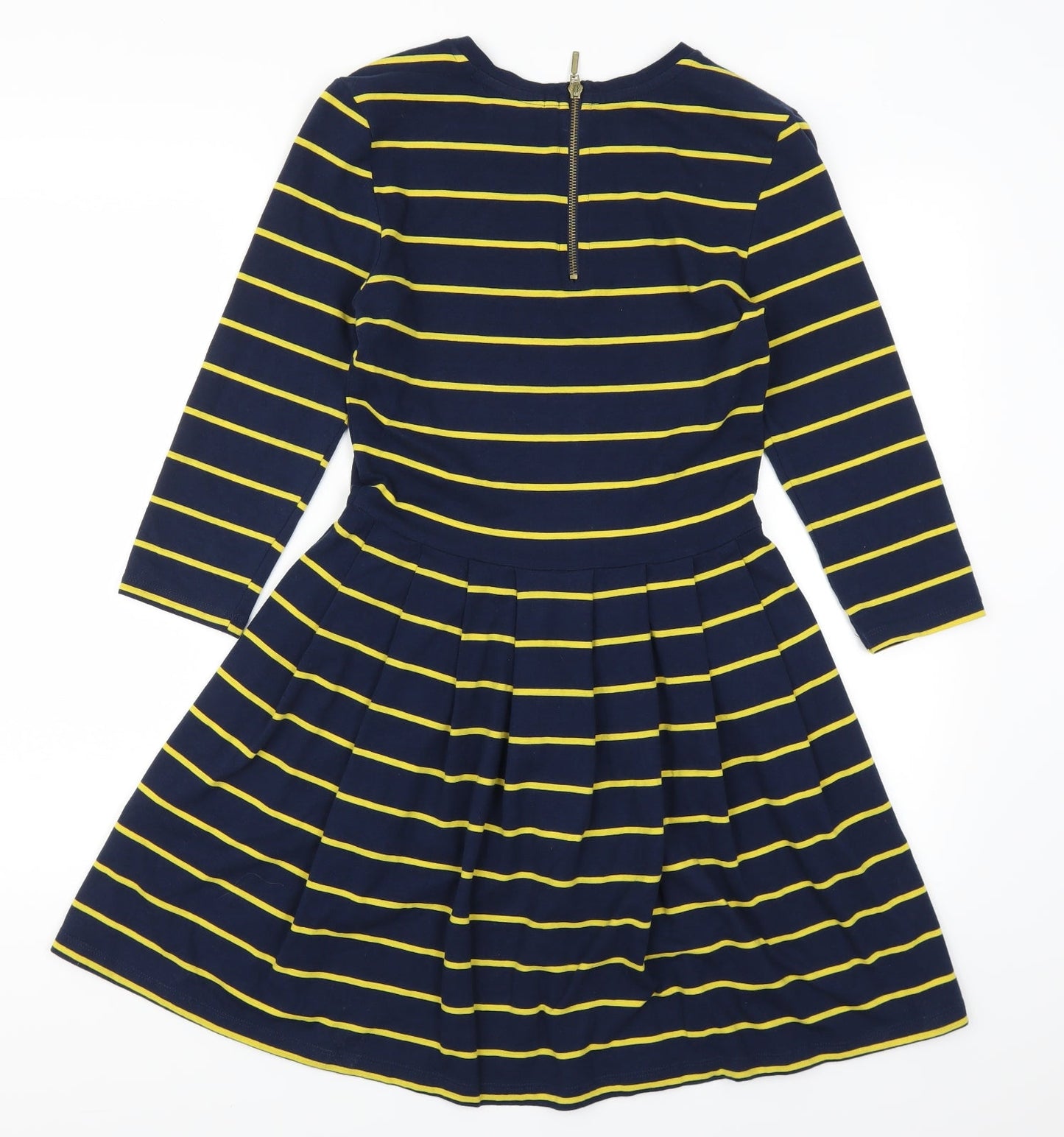 FOREVER 21 Womens Blue Striped  Skater Dress  Size S  - Yellow Stripes
