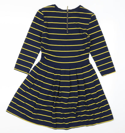 FOREVER 21 Womens Blue Striped  Skater Dress  Size S  - Yellow Stripes