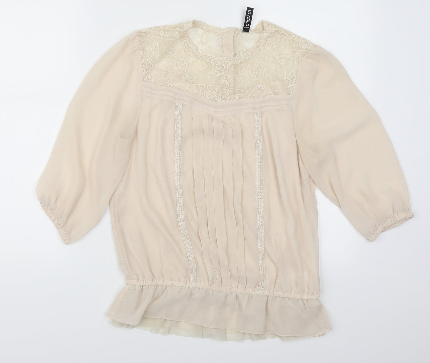 Womens UK Size 8 H&M Beige Basic Blouse
