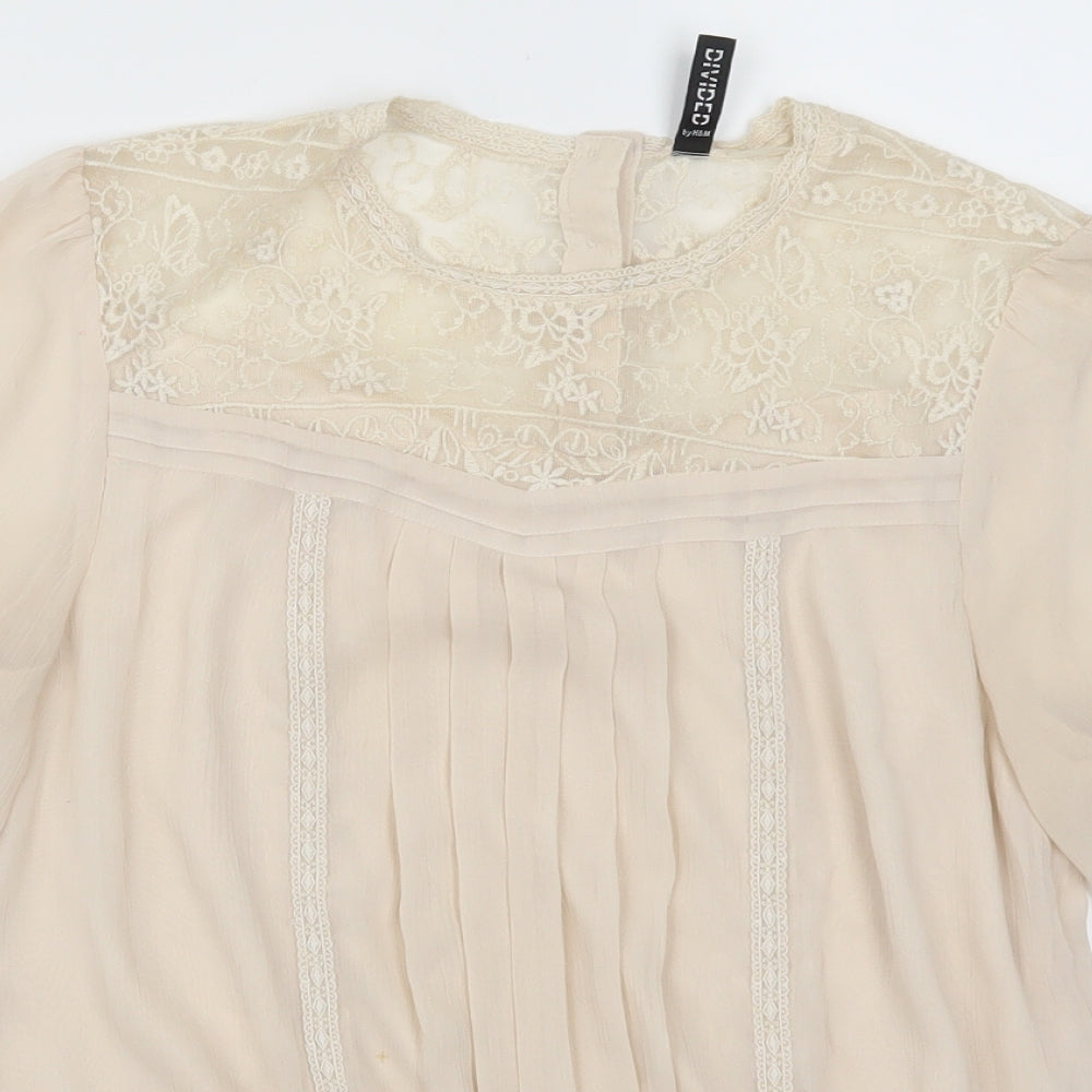 Womens UK Size 8 H&M Beige Basic Blouse
