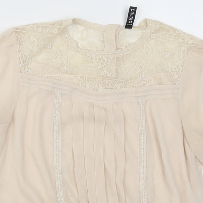 Womens UK Size 8 H&M Beige Basic Blouse