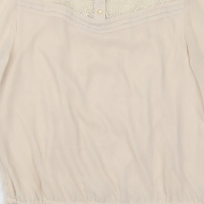 Womens UK Size 8 H&M Beige Basic Blouse