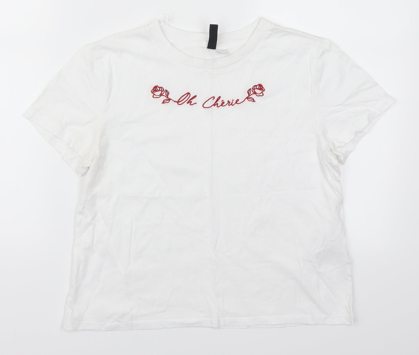 Womens UK Size S H&M White Basic T-Shirt