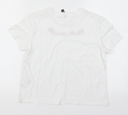Womens UK Size S H&M White Basic T-Shirt