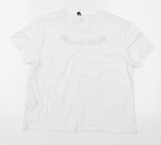 Womens UK Size S H&M White Basic T-Shirt