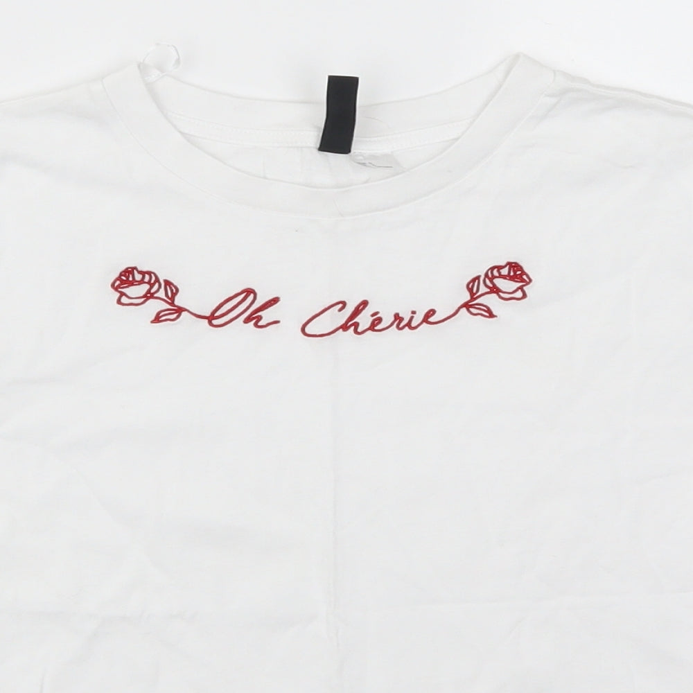 Womens UK Size S H&M White Basic T-Shirt
