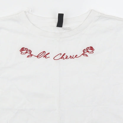 Womens UK Size S H&M White Basic T-Shirt