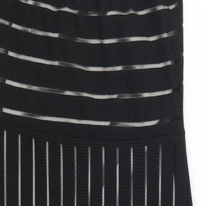 Pretty Little Thing Womens Black Striped  Mini  Size 8