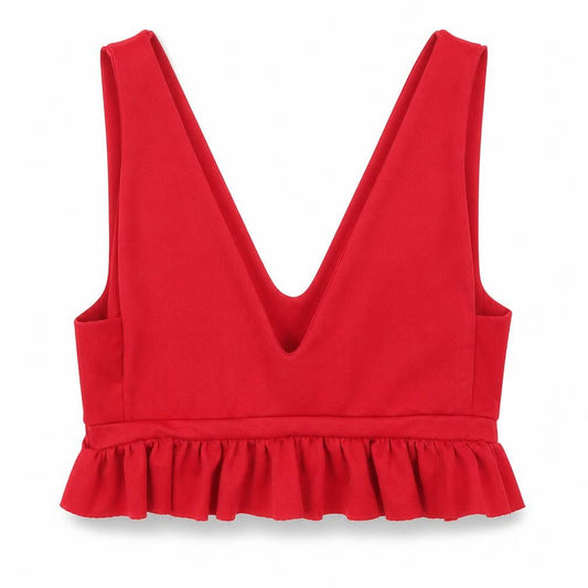 PRETTYLITTLETHING Womens Red   Cropped Tank Size 8