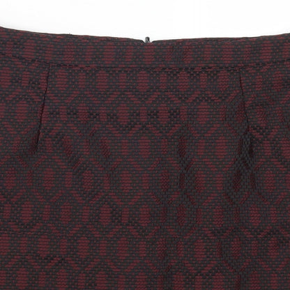 New Look Womens Red Geometric  Mini Skirt Size 8