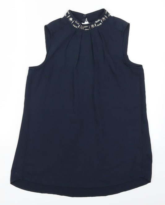 Womens UK Size 8 H&M Blue Basic Tank