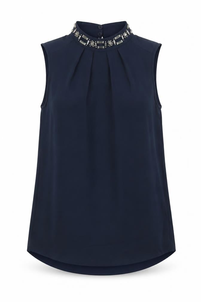 Womens UK Size 8 H&M Blue Basic Tank
