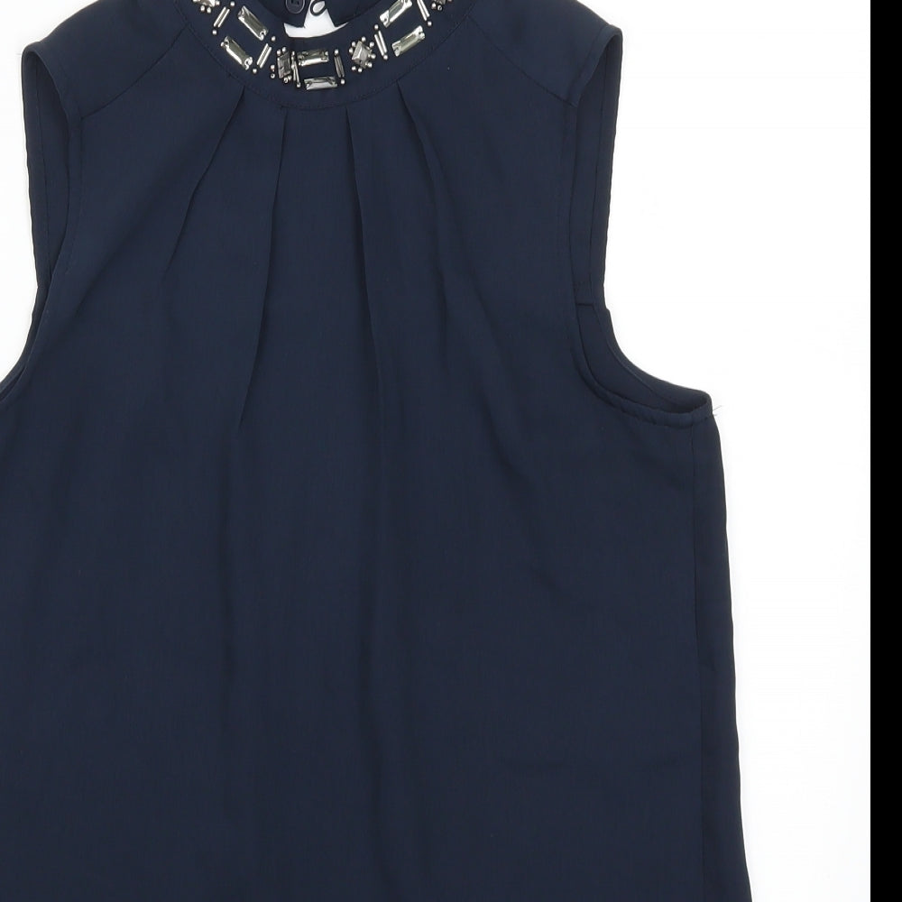 Womens UK Size 8 H&M Blue Basic Tank