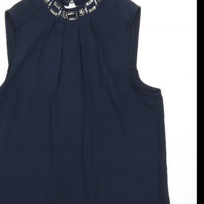 Womens UK Size 8 H&M Blue Basic Tank