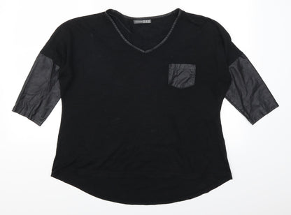 Womens UK Size 12 Atmosphere Black Basic T-Shirt