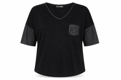 Womens UK Size 12 Atmosphere Black Basic T-Shirt
