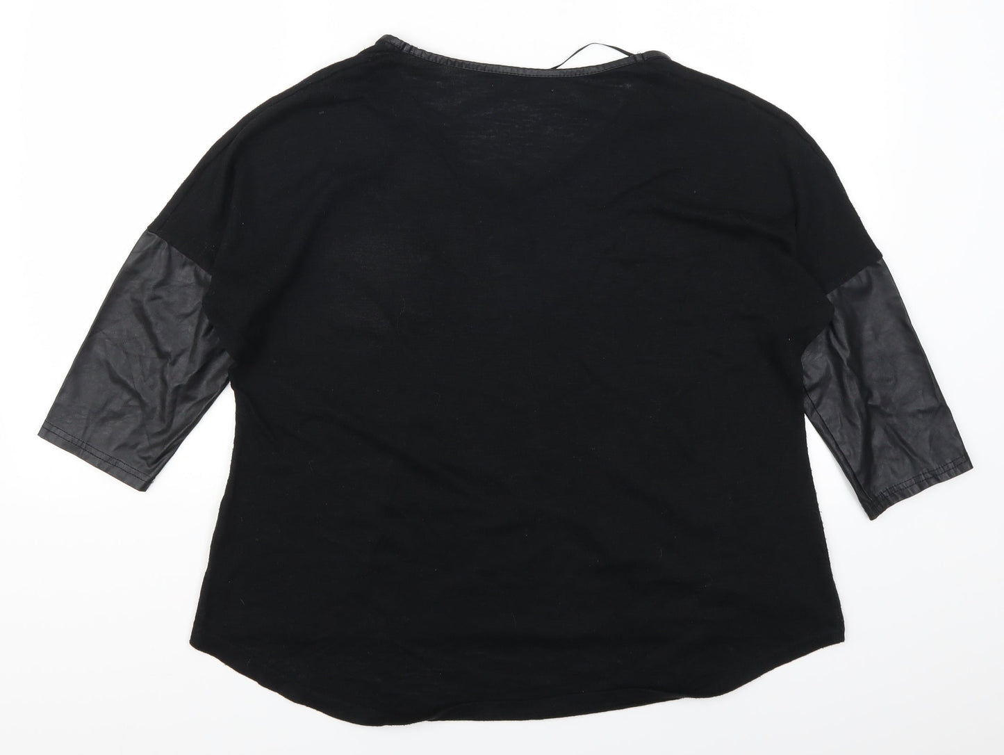 Womens UK Size 12 Atmosphere Black Basic T-Shirt