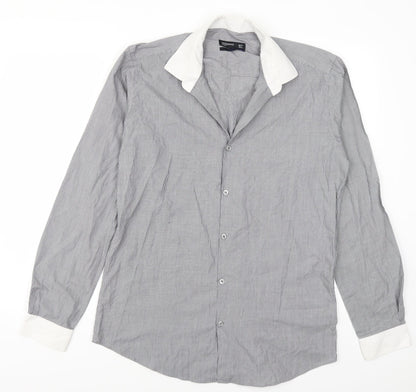 Mens UK Size 15.5 Cedarwood State Grey  Button-Up Long Sleeve Casual Shirt