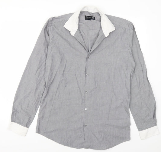Mens UK Size 15.5 Cedarwood State Grey  Button-Up Long Sleeve Casual Shirt