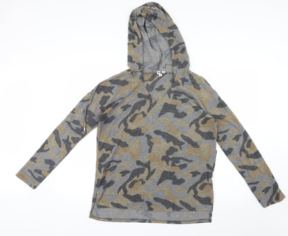 Cable & Gauge Womens Grey Camouflage  Pullover Hoodie Size S