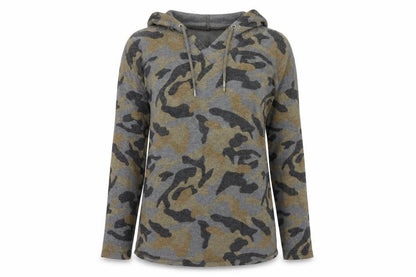 Cable & Gauge Womens Grey Camouflage  Pullover Hoodie Size S