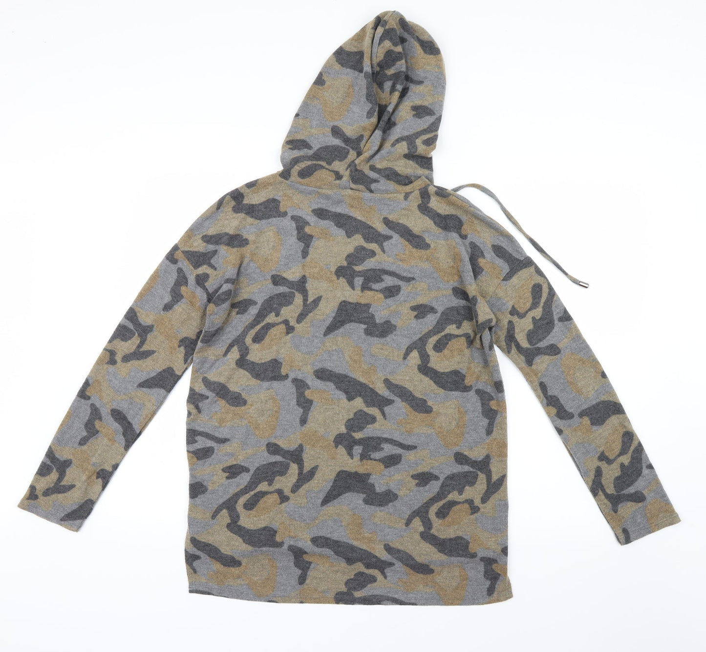 Cable & Gauge Womens Grey Camouflage  Pullover Hoodie Size S