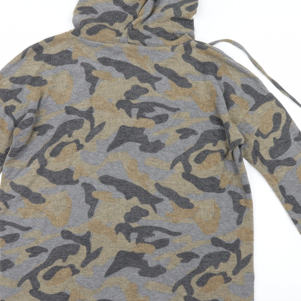 Cable & Gauge Womens Grey Camouflage  Pullover Hoodie Size S