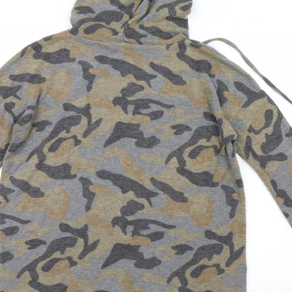 Cable & Gauge Womens Grey Camouflage  Pullover Hoodie Size S