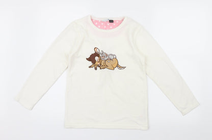Primark Girls White Geometric  Top Pyjama Top Size 9-10 Years