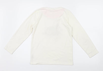 Primark Girls White Geometric  Top Pyjama Top Size 9-10 Years