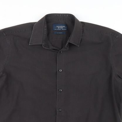 F&F Mens Grey    Button-Up Size 15.5