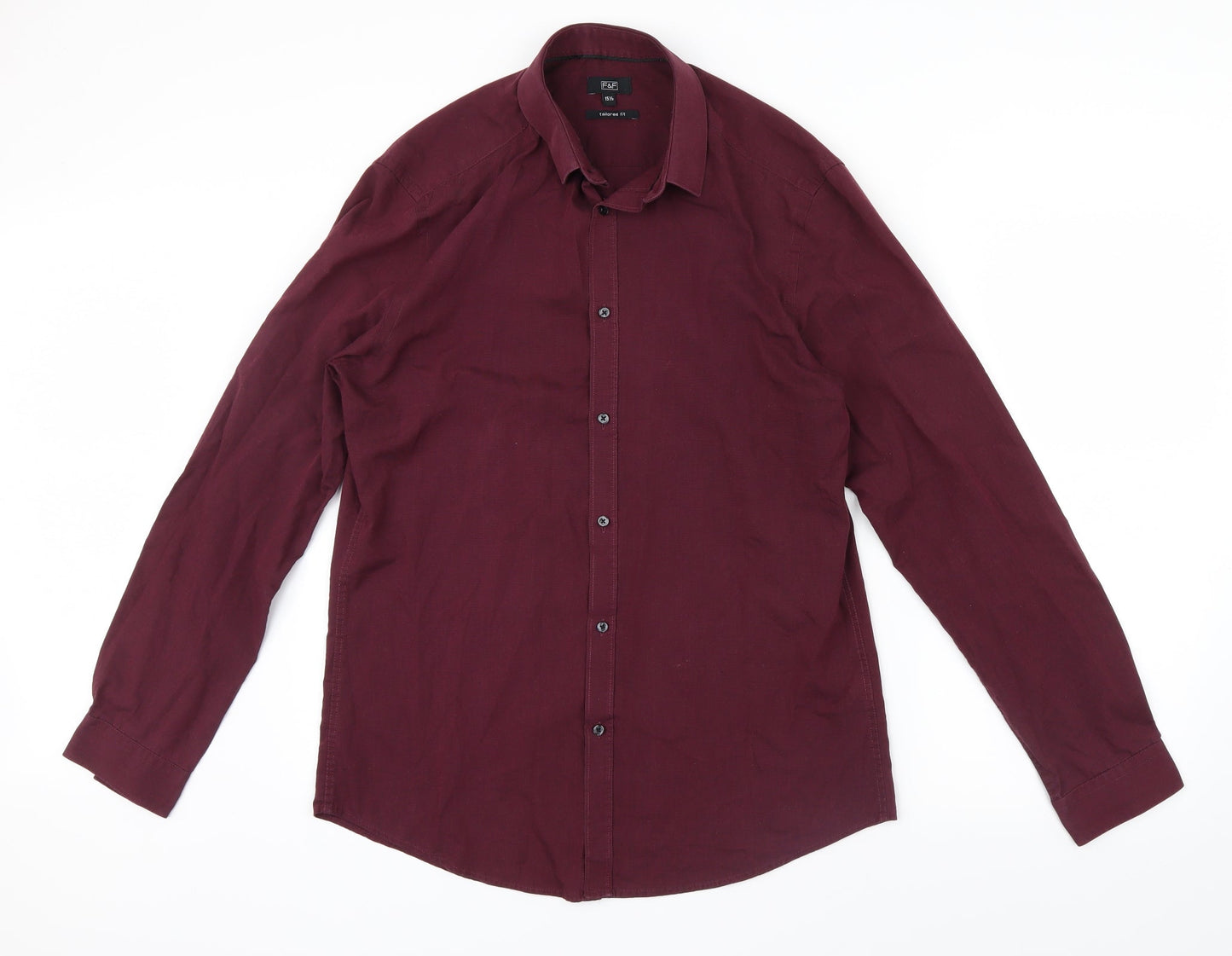 F&F Mens Purple    Button-Up Size 15.5