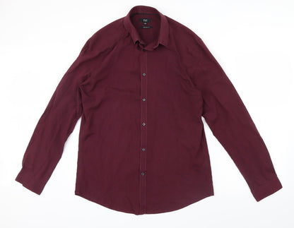 F&F Mens Purple    Button-Up Size 15.5