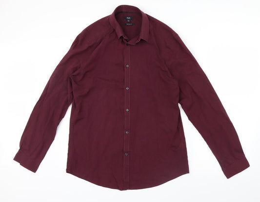 F&F Mens Purple    Button-Up Size 15.5