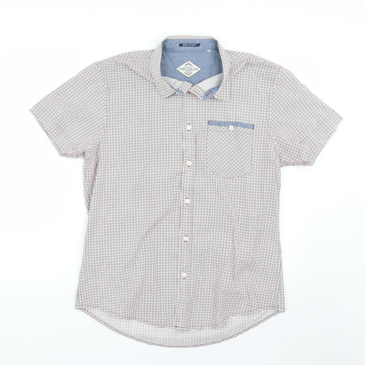 Threadbare Mens Red Geometric   Button-Up Size L