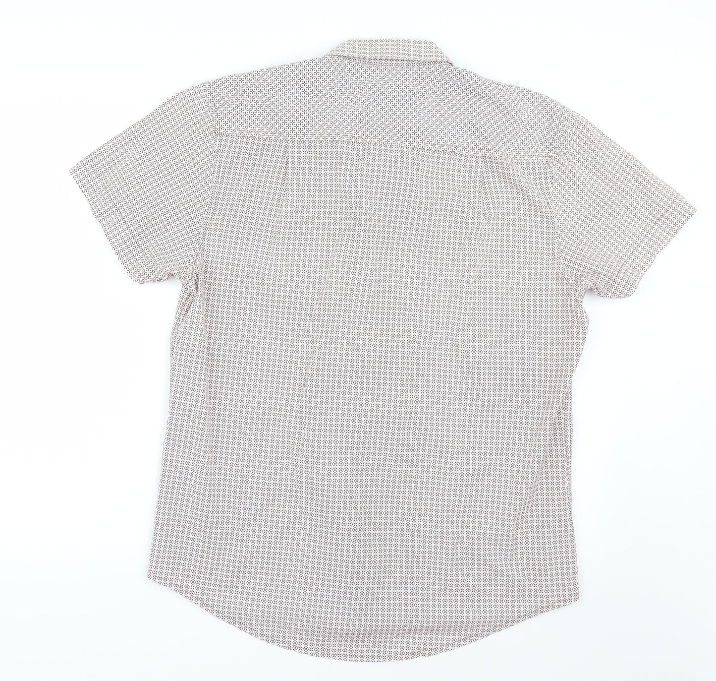 Threadbare Mens Red Geometric   Button-Up Size L